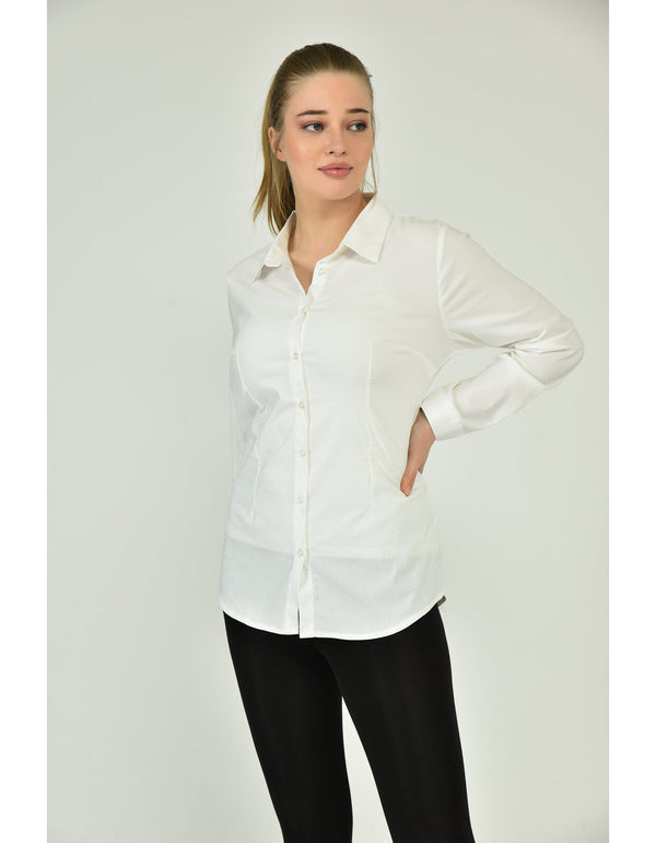 Женска кошула Slim Fit - Бела