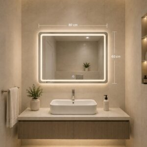 Луксузно правоаголно LED огледало 60×80 cm